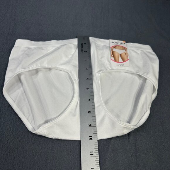 Jockey Women's Size Large 7 Panty Brief Hipster Smooth And Shine White New - Picture 8 of 9